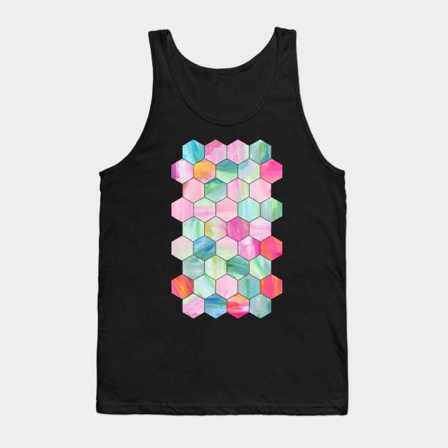 Pretty Pastel Hexagon Pattern in Oil Paint Tank Top by micklyn